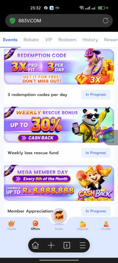 883V Game Deposit Bonus